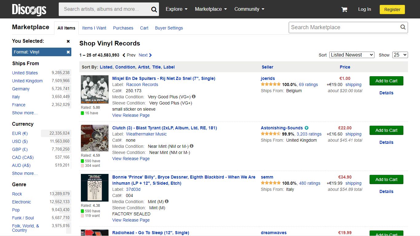 Vinyl Records For Sale at Discogs Marketplace